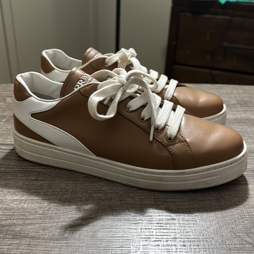Women’s Leather Prada Sneakers Size 38 1/2 - cut a little narrow on bridge.